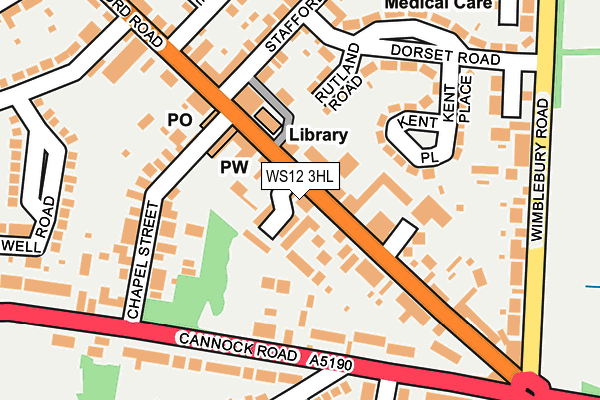 WS12 3HL map - OS OpenMap – Local (Ordnance Survey)