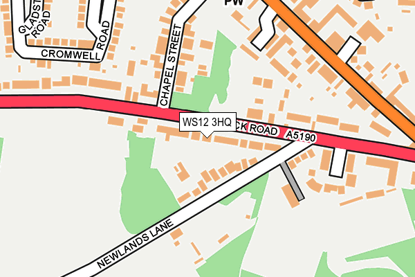 WS12 3HQ map - OS OpenMap – Local (Ordnance Survey)