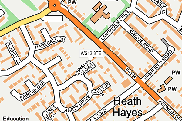 WS12 3TE map - OS OpenMap – Local (Ordnance Survey)