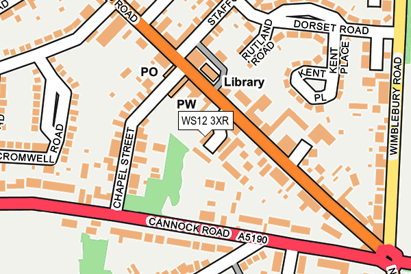 WS12 3XR map - OS OpenMap – Local (Ordnance Survey)