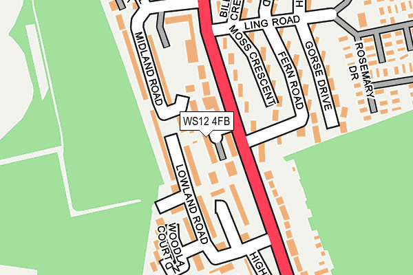 WS12 4FB map - OS OpenMap – Local (Ordnance Survey)