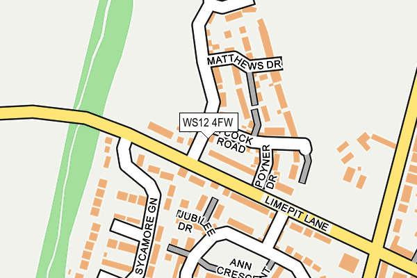 WS12 4FW map - OS OpenMap – Local (Ordnance Survey)