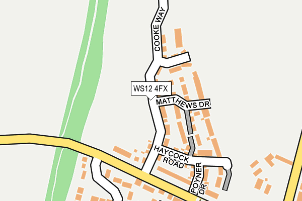 WS12 4FX map - OS OpenMap – Local (Ordnance Survey)