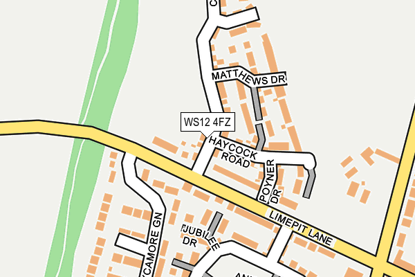 WS12 4FZ map - OS OpenMap – Local (Ordnance Survey)