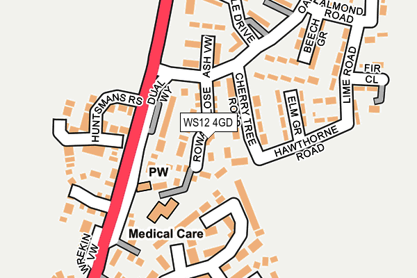 WS12 4GD map - OS OpenMap – Local (Ordnance Survey)