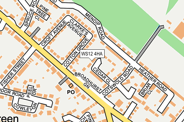 WS12 4HA map - OS OpenMap – Local (Ordnance Survey)