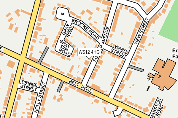 WS12 4HG map - OS OpenMap – Local (Ordnance Survey)