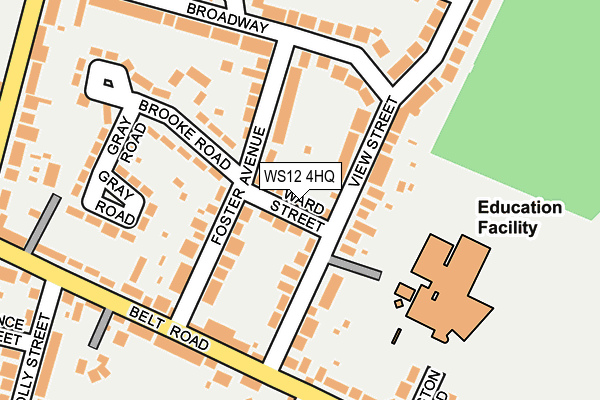 WS12 4HQ map - OS OpenMap – Local (Ordnance Survey)