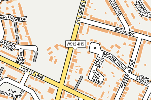 WS12 4HS map - OS OpenMap – Local (Ordnance Survey)