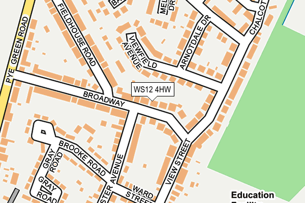 WS12 4HW map - OS OpenMap – Local (Ordnance Survey)