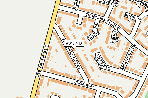 WS12 4HX map - OS OpenMap – Local (Ordnance Survey)