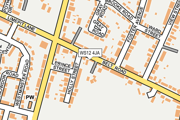 WS12 4JA map - OS OpenMap – Local (Ordnance Survey)