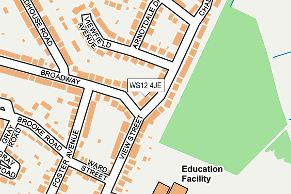 WS12 4JE map - OS OpenMap – Local (Ordnance Survey)