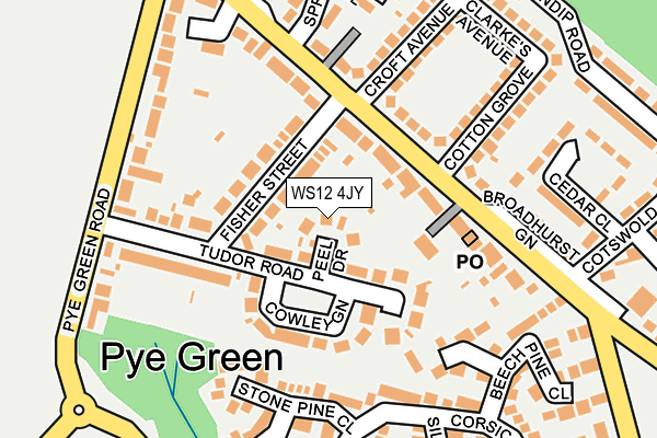 WS12 4JY map - OS OpenMap – Local (Ordnance Survey)