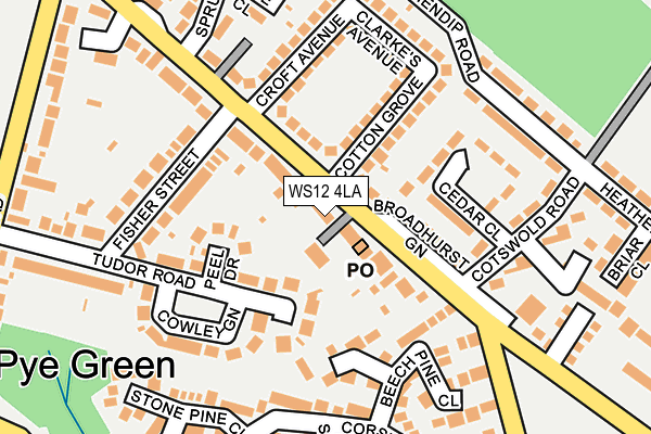 WS12 4LA map - OS OpenMap – Local (Ordnance Survey)