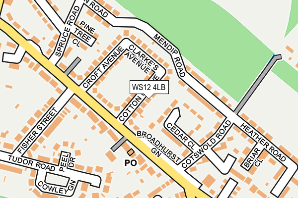 WS12 4LB map - OS OpenMap – Local (Ordnance Survey)