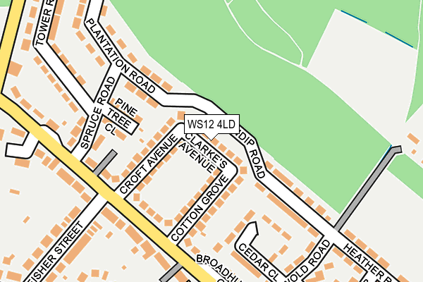 WS12 4LD map - OS OpenMap – Local (Ordnance Survey)