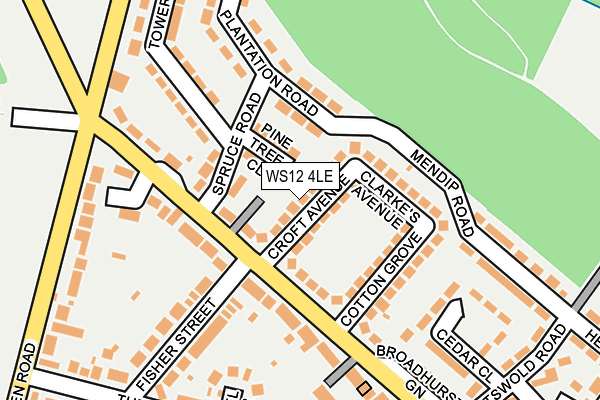WS12 4LE map - OS OpenMap – Local (Ordnance Survey)