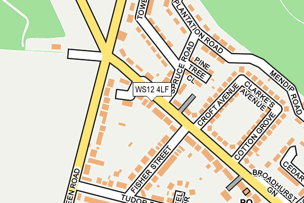 WS12 4LF map - OS OpenMap – Local (Ordnance Survey)