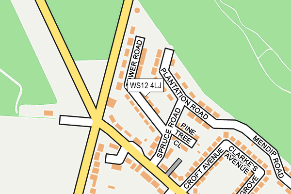 WS12 4LJ map - OS OpenMap – Local (Ordnance Survey)