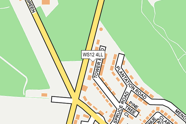 WS12 4LL map - OS OpenMap – Local (Ordnance Survey)