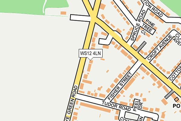 WS12 4LN map - OS OpenMap – Local (Ordnance Survey)