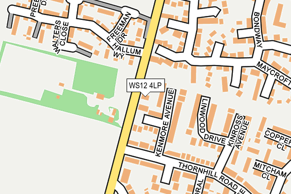 WS12 4LP map - OS OpenMap – Local (Ordnance Survey)