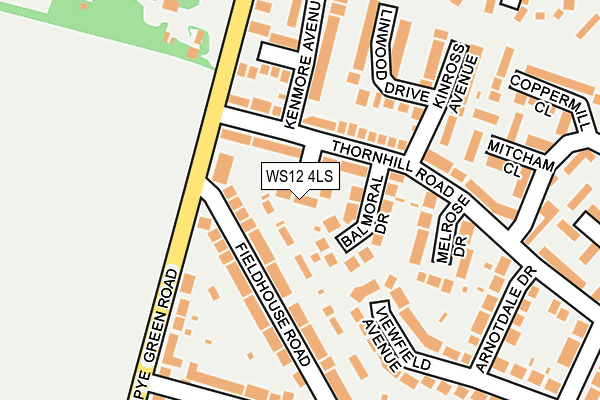 WS12 4LS map - OS OpenMap – Local (Ordnance Survey)