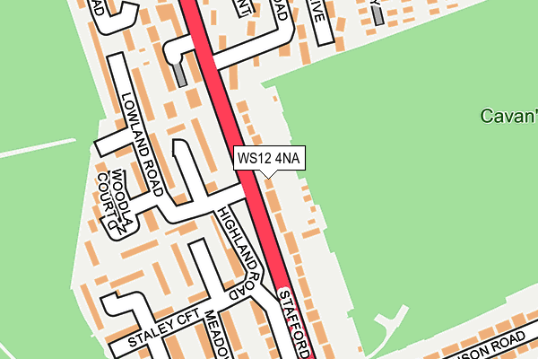 WS12 4NA map - OS OpenMap – Local (Ordnance Survey)