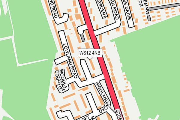 WS12 4NB map - OS OpenMap – Local (Ordnance Survey)