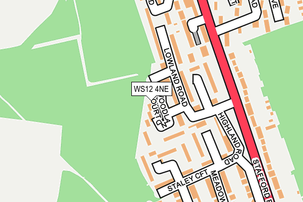 WS12 4NE map - OS OpenMap – Local (Ordnance Survey)