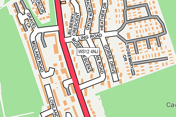WS12 4NJ map - OS OpenMap – Local (Ordnance Survey)