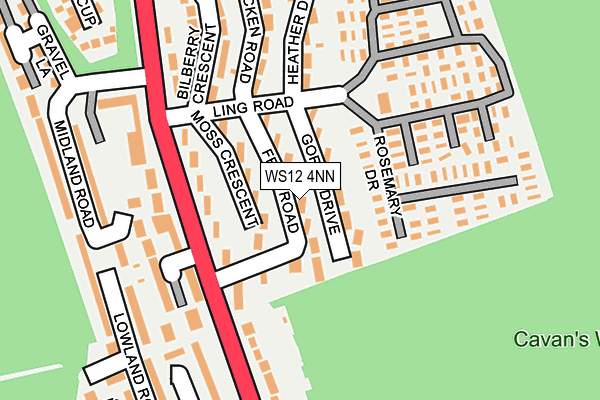 WS12 4NN map - OS OpenMap – Local (Ordnance Survey)
