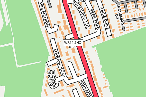 WS12 4NQ map - OS OpenMap – Local (Ordnance Survey)