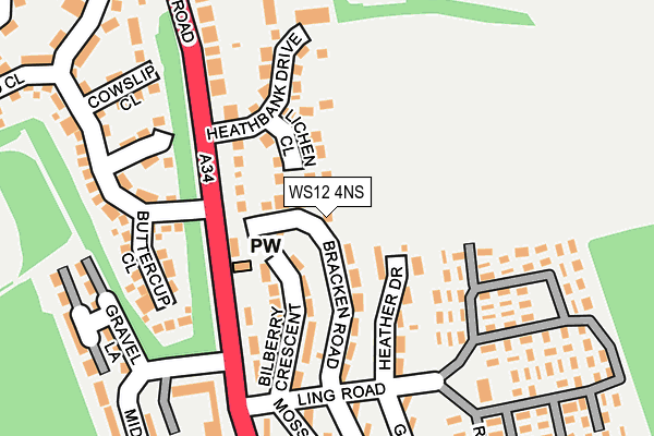 WS12 4NS map - OS OpenMap – Local (Ordnance Survey)
