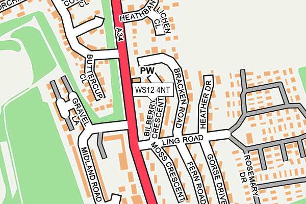 WS12 4NT map - OS OpenMap – Local (Ordnance Survey)