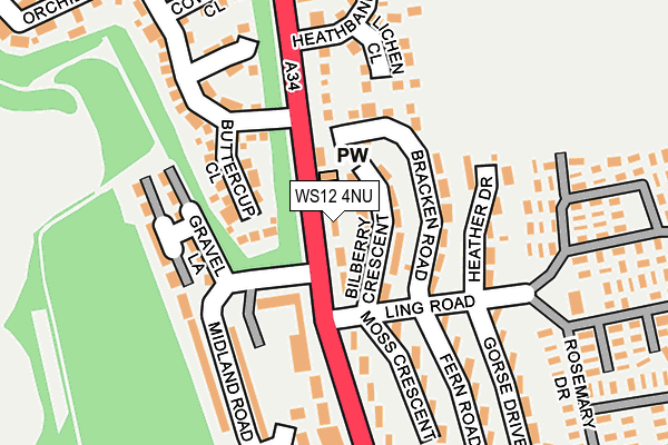 WS12 4NU map - OS OpenMap – Local (Ordnance Survey)