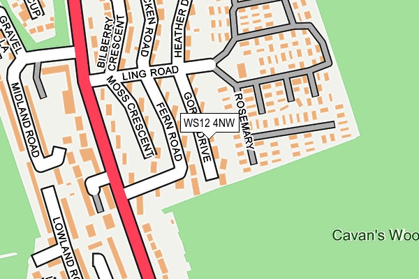 WS12 4NW map - OS OpenMap – Local (Ordnance Survey)