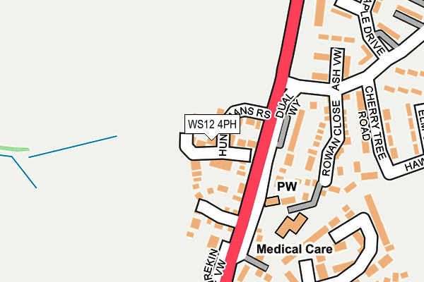 WS12 4PH map - OS OpenMap – Local (Ordnance Survey)