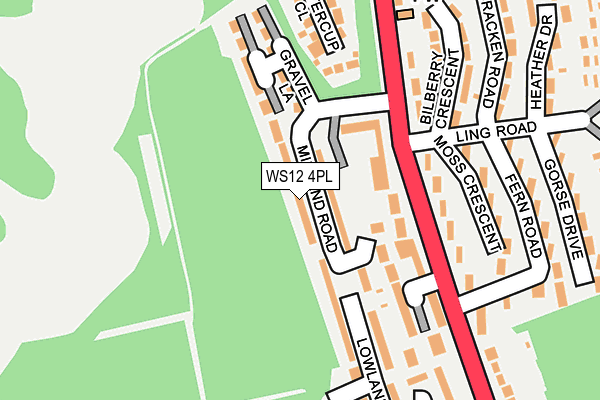 WS12 4PL map - OS OpenMap – Local (Ordnance Survey)