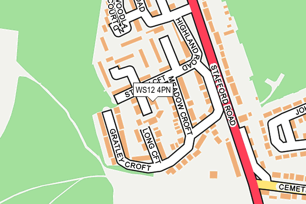 WS12 4PN map - OS OpenMap – Local (Ordnance Survey)