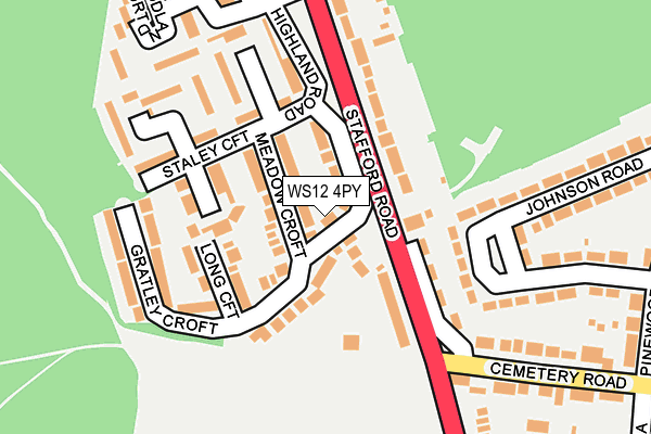 WS12 4PY map - OS OpenMap – Local (Ordnance Survey)