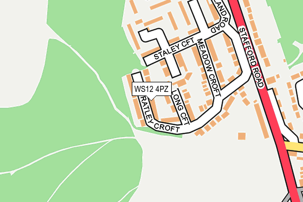 WS12 4PZ map - OS OpenMap – Local (Ordnance Survey)