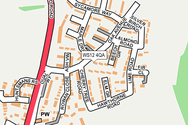 WS12 4QA map - OS OpenMap – Local (Ordnance Survey)