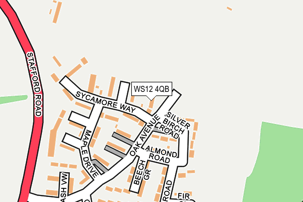 WS12 4QB map - OS OpenMap – Local (Ordnance Survey)