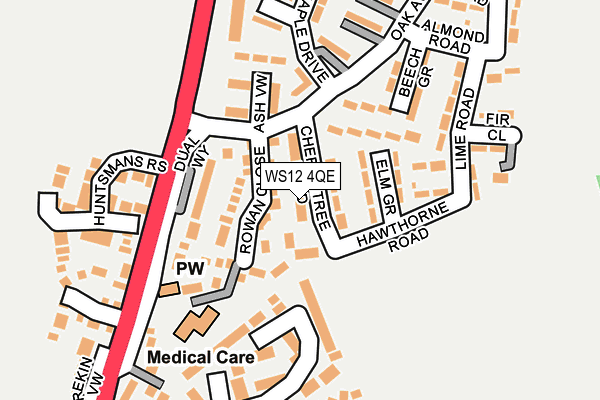 WS12 4QE map - OS OpenMap – Local (Ordnance Survey)