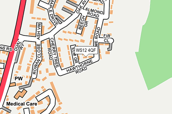 WS12 4QF map - OS OpenMap – Local (Ordnance Survey)
