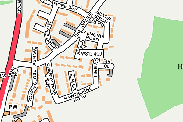WS12 4QJ map - OS OpenMap – Local (Ordnance Survey)