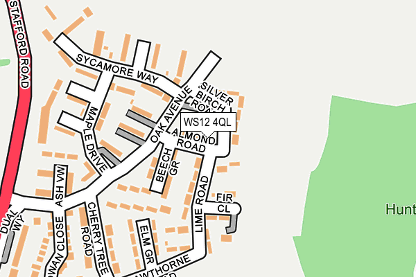 WS12 4QL map - OS OpenMap – Local (Ordnance Survey)