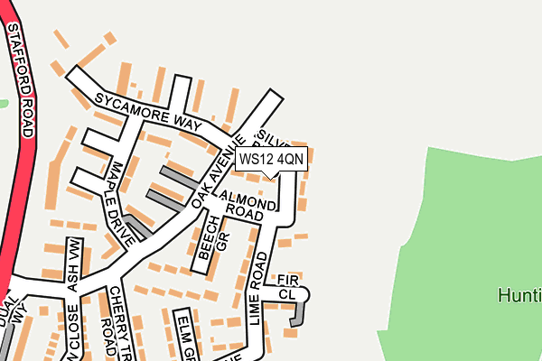 WS12 4QN map - OS OpenMap – Local (Ordnance Survey)
